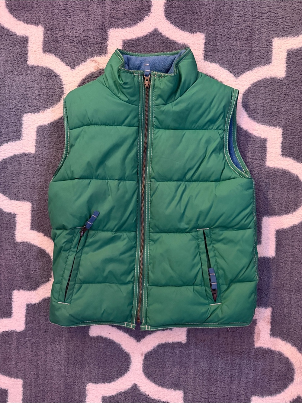 Mini Boden Green Quilted Puffer Vest